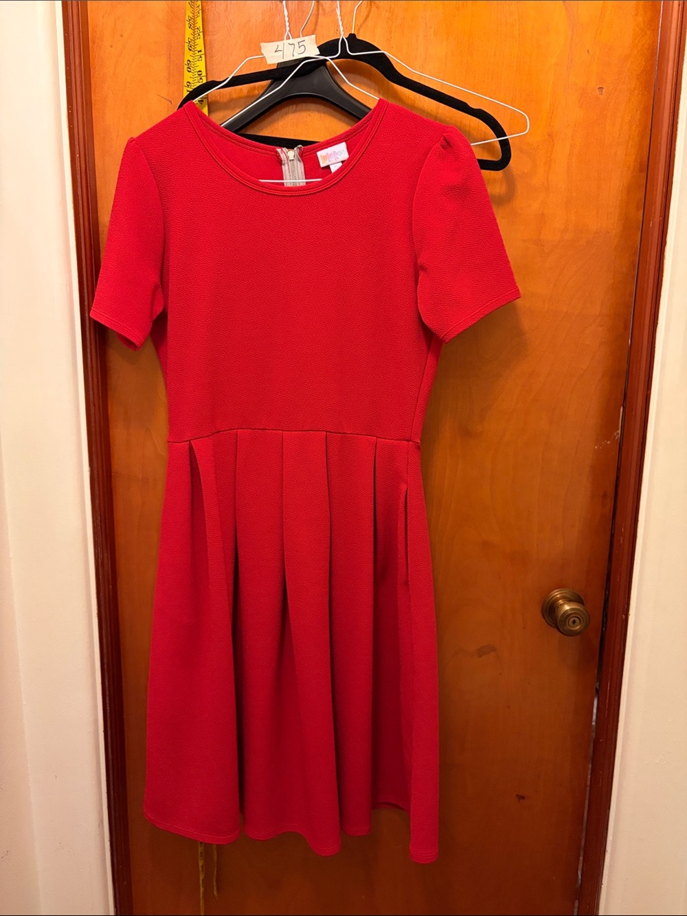 LuLaRoe Girls Red Short-Sleeve Pleated Fit-and-Flare Dress